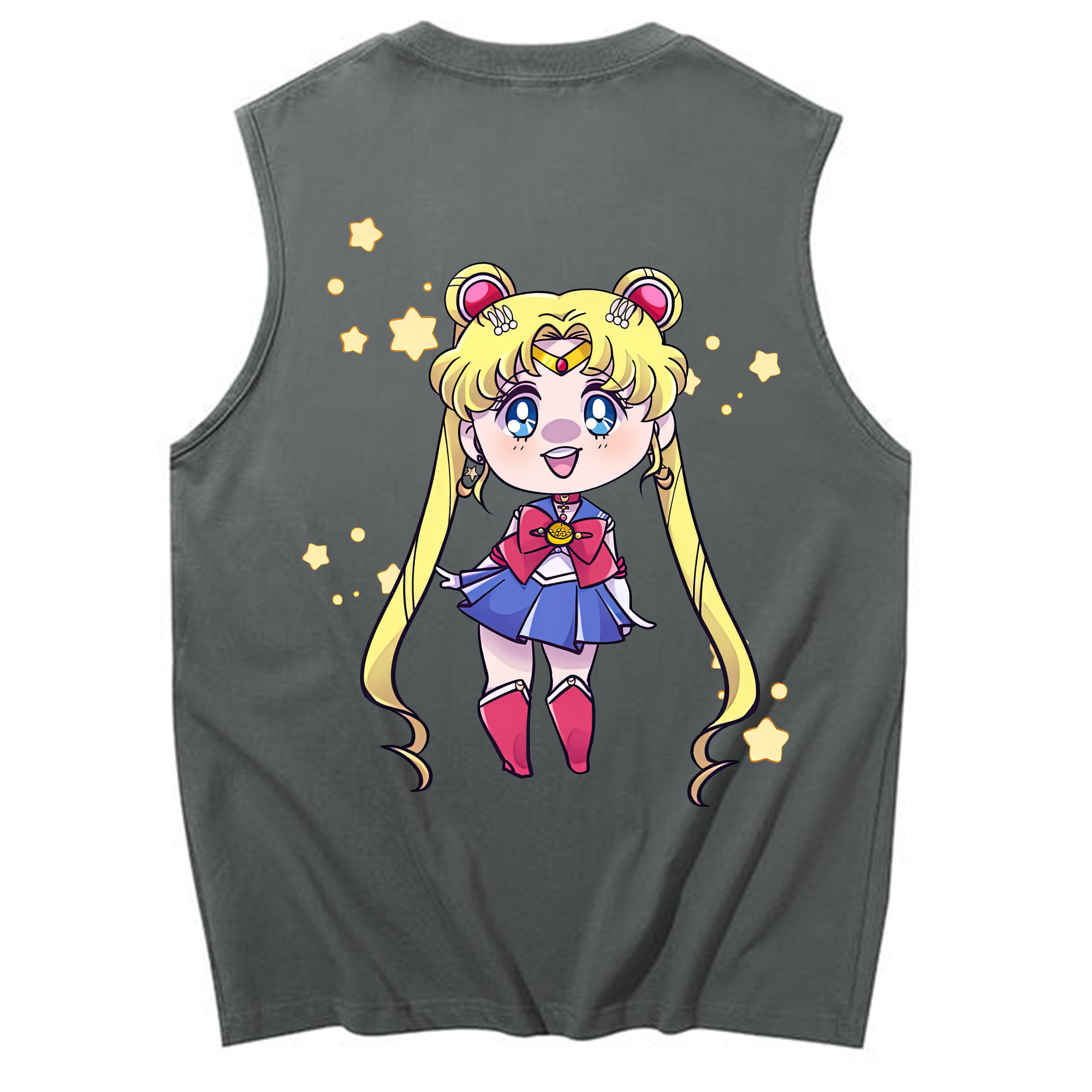 （画像用） 美少女戦士セーラームーン 月野 うさぎ つきの うさぎ Sailor Moon Tsukino Usagi コットン100％タンクトップ（背面プリント）